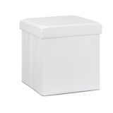 thumbnail of Relaxdays Faltbarer Sitzhocker, Sitzcube mit Stauraum u. Deckel, Fußablage, Sitzwürfel aus Kunstleder, 38x38x38 cm, weiß