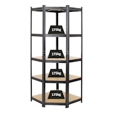 thumbnail of PROREGAL Eckregal Ragnar | HxBxT 180x70x40 cm | Fachlast 175kg | Schwarz | Schwerlastregal Stecksystem Lagerregal Regalsystem