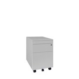 thumbnail of Lüllmann® Rollcontainer, Seitengriffleiste, 2 Schubladen, Utensilienauszug, 620 x 400 x 590 mm, lichtgrau