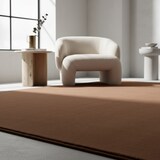 thumbnail of Teppich Waschbar Uni Modern Esszimmer Flur Braun 140x200 cm OEKO-TEX Fußbodenheizung geeignet Schadstoffgeprüft – LECH von Kadima Design
