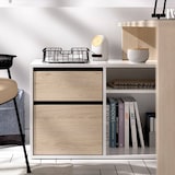 thumbnail of Dmora Scrivania Gardena, Scrittoio multiposizione da ufficio o cameretta, Tavolo da studio angolare multiuso, 139x92h75 cm, Bianco e Rovere