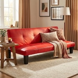 thumbnail of Divano letto pronto letto 3 posti in similpelle economico Topazio - Rosso-DI1706PUR