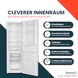 thumbnail of homeX Kühlschrank mit Gefrierfach, Kühl-Gefrierkombination freistehend, groß - 315 L, Super-Frost-Funktion, CFS3151C-W