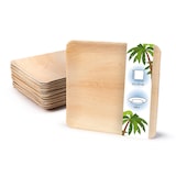 thumbnail of onlyleaf 100 Stück Einwegteller 25x25 cm Palmblatt-Teller, quadratisch, biologisch abbaubar, umweltfreundlich, kompostierbar, Wegwerfteller