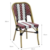 thumbnail of METRO PROFESSIONAL Chaise Pigalle, empilable, aluminium / rotin PE, rouge