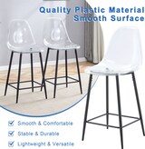 thumbnail of Barhocker Kunststoff Schwarz mit transparenter Sitzschale und Metallgestell, modernes Design mit Fußstütze