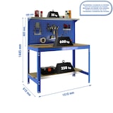 thumbnail of SimonRack Banco de Trabajo Taller, 1510x610 mm, Panel Perforado, Capacidad Carga 600 kg, Azul - BT-3