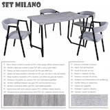 thumbnail of Yelloo - mod. MILANO Ensemble table 120x70 cm + 4 chaises modernes grises et noires