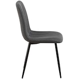 thumbnail of Chaise de salle à manger Dijon avec Piètement en métal noir Tissu/Gris foncé