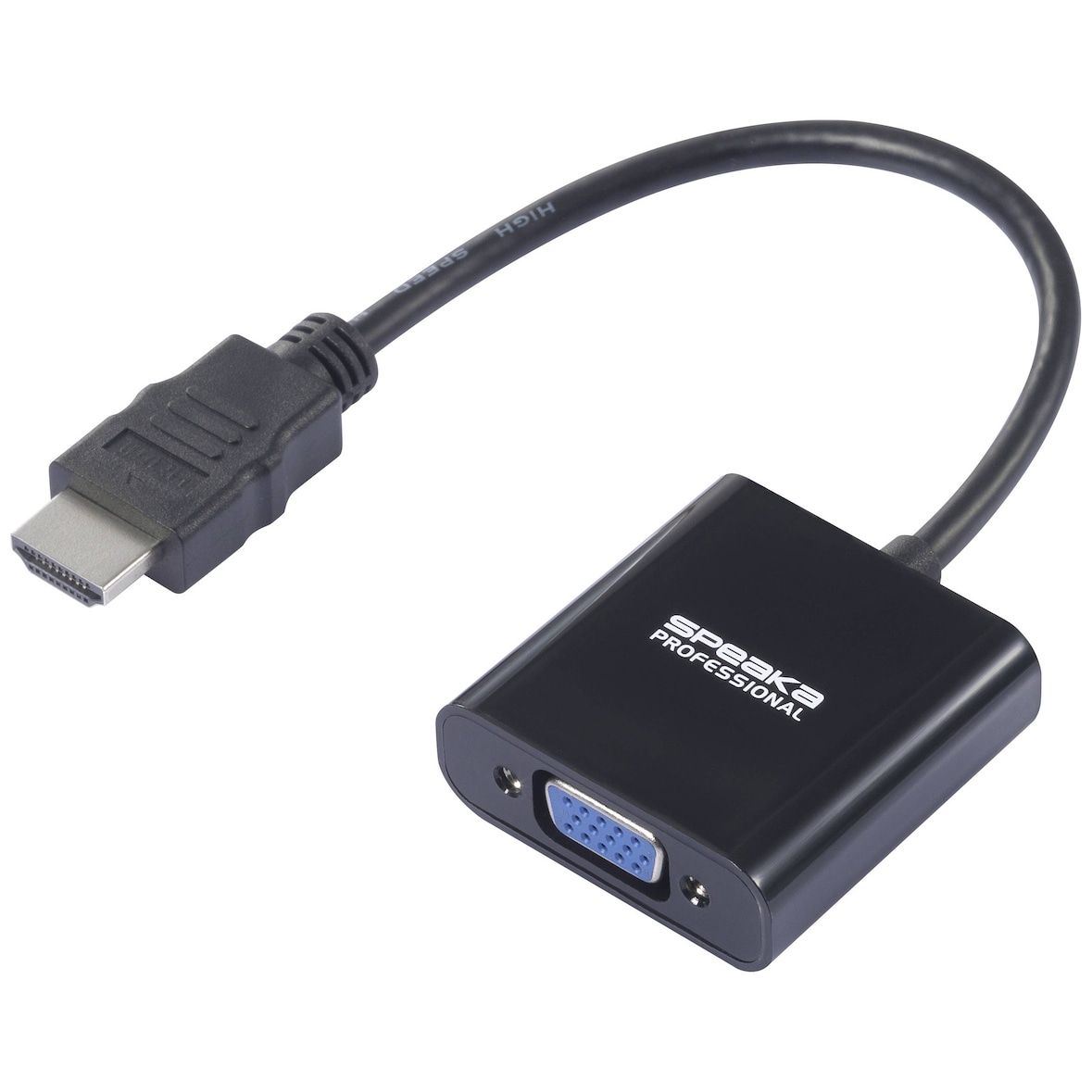 SpeaKa Professional HDMI / VGA / Klinke Adapter [1x HDMI-Stecker - 1x VGA-Buchse, Klinkenbuchse 3.5