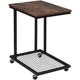 thumbnail of Helloshop26 - Tavolino laterale vintage in MDF marrone e metallo su ruote 19_0000119