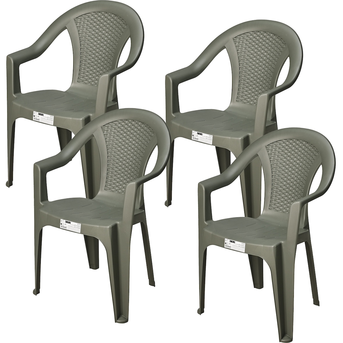 Gartenstuhl Stapelstuhl Bistrostuhl 4 Stk 80x56x56cm Grün Kunststoff Garten Stapelbar