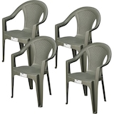 thumbnail of Gartenstuhl Stapelstuhl Bistrostuhl 4 Stk 80x56x56cm Grün Kunststoff Garten Stapelbar