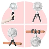 thumbnail of Ventilateur Portable USB Octopus Noir 2200mAh Réglable 360° Silencieux Multifonctions Blanc YONIS