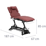 thumbnail of physa Massageliege elektrisch - 3 Motoren - 300 W - 185 x 67 x 62 - 84 cm - 200 kg - schwarz/bordeaux