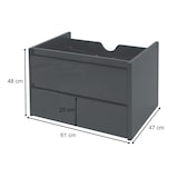 thumbnail of Waschbeckenunterschrank HWC-B19, Waschtischunterschrank Waschtisch Badezimmer, hochglanz Soft-Close 50x60cm ~ weiß