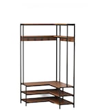 thumbnail of COSTWAY Eckmantelständer mit Bank, L-förmiges Kleiderständer mit offenen Regalen und 7 Haken,