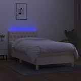 thumbnail of vidaXL Boxspringbett mit Matratze & LED Creme 90x200 cm Stoff