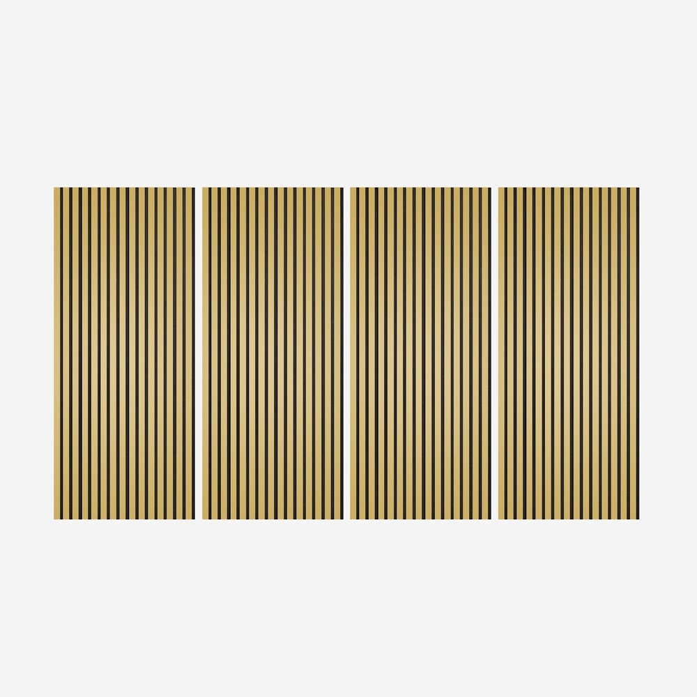 4 x pannelli decorativi da parete in legno effetto dorato 120x60cm Tabb-GO-PFA12060GO