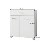 thumbnail of ML-Design Wäscheschrank Weiß 75x78,5x45 cm, mit 2 ausklappbaren Wäschesäcken & Schublade, Wäschesammler aus MDF-Holz, Wäschekorb Badschrank mit