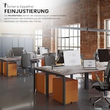 thumbnail of Bisley Cito Schreibtisch 220x80 cm, Tischplatte in Ahorn, U-Gestell in Silber - Bürotisch & Computertisch, PC Tisch für's Büro, Arbeitshöhe: 74 cm