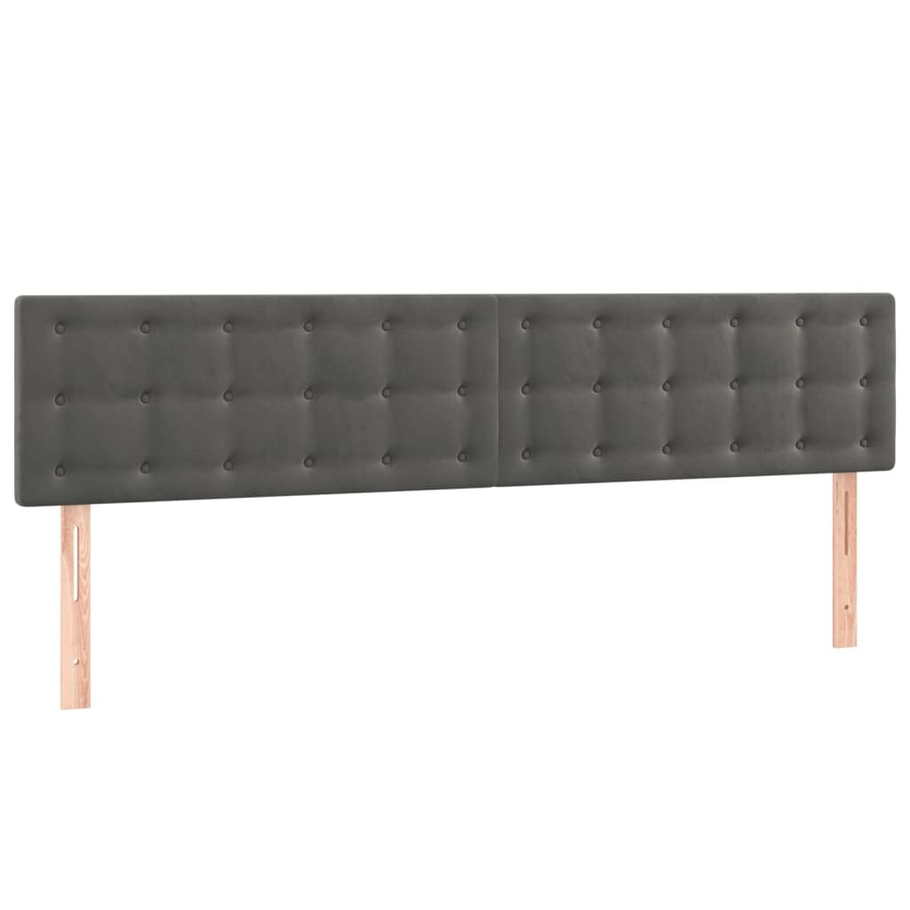 vidaXL LED Kopfteil Dunkelgrau 160x5x78/88 cm Samt