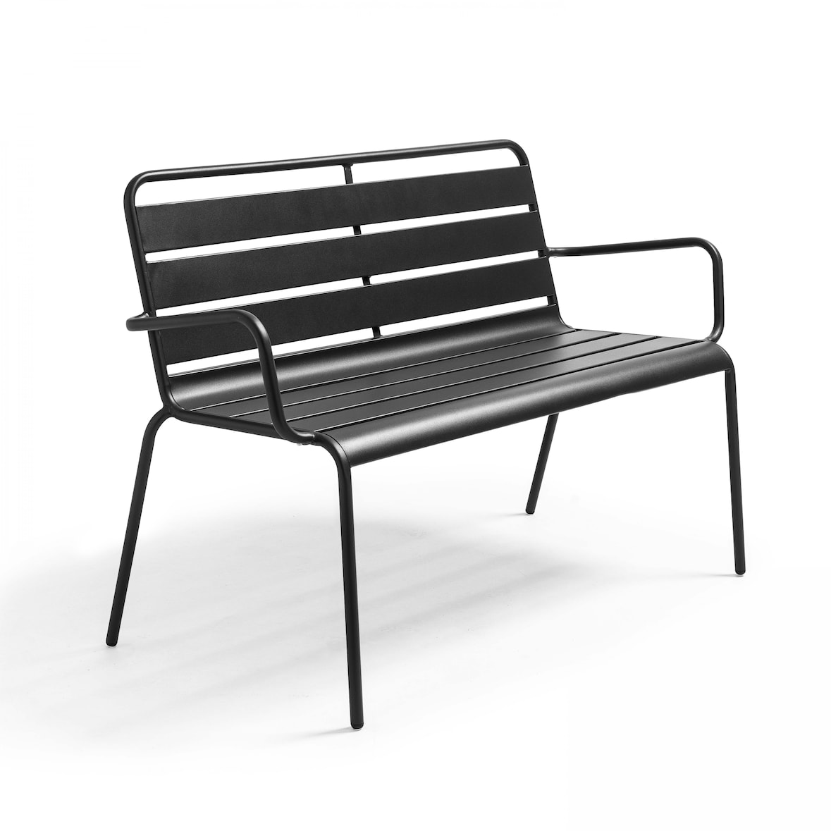 Banc de terrasse en métal anthracite - Oviala