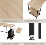 thumbnail of tectake Escritorio para ordenador Stoke 137x55x75cm  Madera Industrial Clara, Roble Sonoma