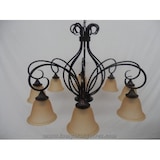 thumbnail of Lámpara de Brazos de Forja con Tulipas de Cristal Difuminado 7 Luces