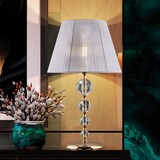 thumbnail of Ruben - Candeeiro em ferro dourado e cristal 1 luz com abajur H.61 - Ø35 - BL267-LM-OR