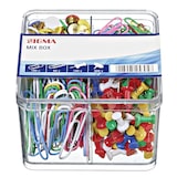 thumbnail of SIGMA Scatola per ufficio con graffette, puntine da disegno e puntine da bacheca, colorate, 620 pezzi