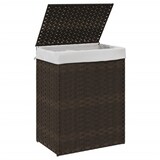 thumbnail of vidaXL Wäschekorb mit Deckel Dunkelbraun 46x33x60 cm Poly Rattan