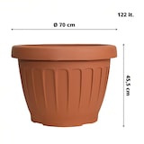 thumbnail of Vaso Terra Tondo 70 cm per Fiori Piante con Sottovaso 122 Litri Plastica Color Terracotta, con Fori di Drenaggio, Resistente agli UV, Made in Italy