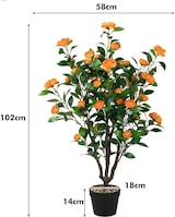 thumbnail of COSTWAY 100 cm Künstlicher Baum mit Blumen, Künstlicher Kamelienbaum, Kunstpflanze im Topf, Kunstblume für Zuhause Büro