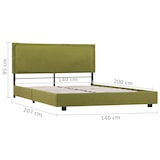 thumbnail of Cadre de lit sans matelas vert tissu 140x200 cm Modèle Vervanel