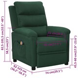 thumbnail of vidaXL Massagesessel Dunkelgrün Stoff