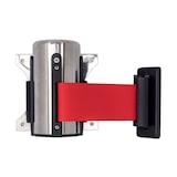 thumbnail of AcMax Absperrband silber Wandmontage mit roten einziehbaren 2 Meter Gurt - Band Personenleitsystem Abgrenzungsständer