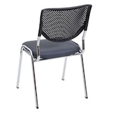 thumbnail of Décoshop26 - Lot de 4 chaises de bureau sans roulettes conférence réunion empilable en tissu maille gris 04_0000549