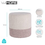 thumbnail of WellHome - 'Boucle' Hocker Ø35cm beige mit hellrosa