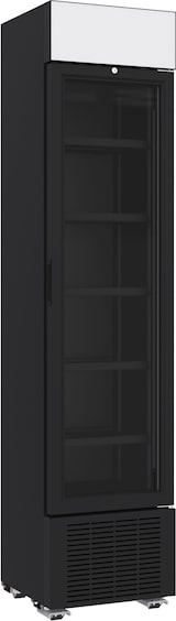 thumbnail of Mobiler Kühlschrank mit 1 Glastür Getränkekühlschrank Gastro 196 L +4/10°C mit Display Schwarz