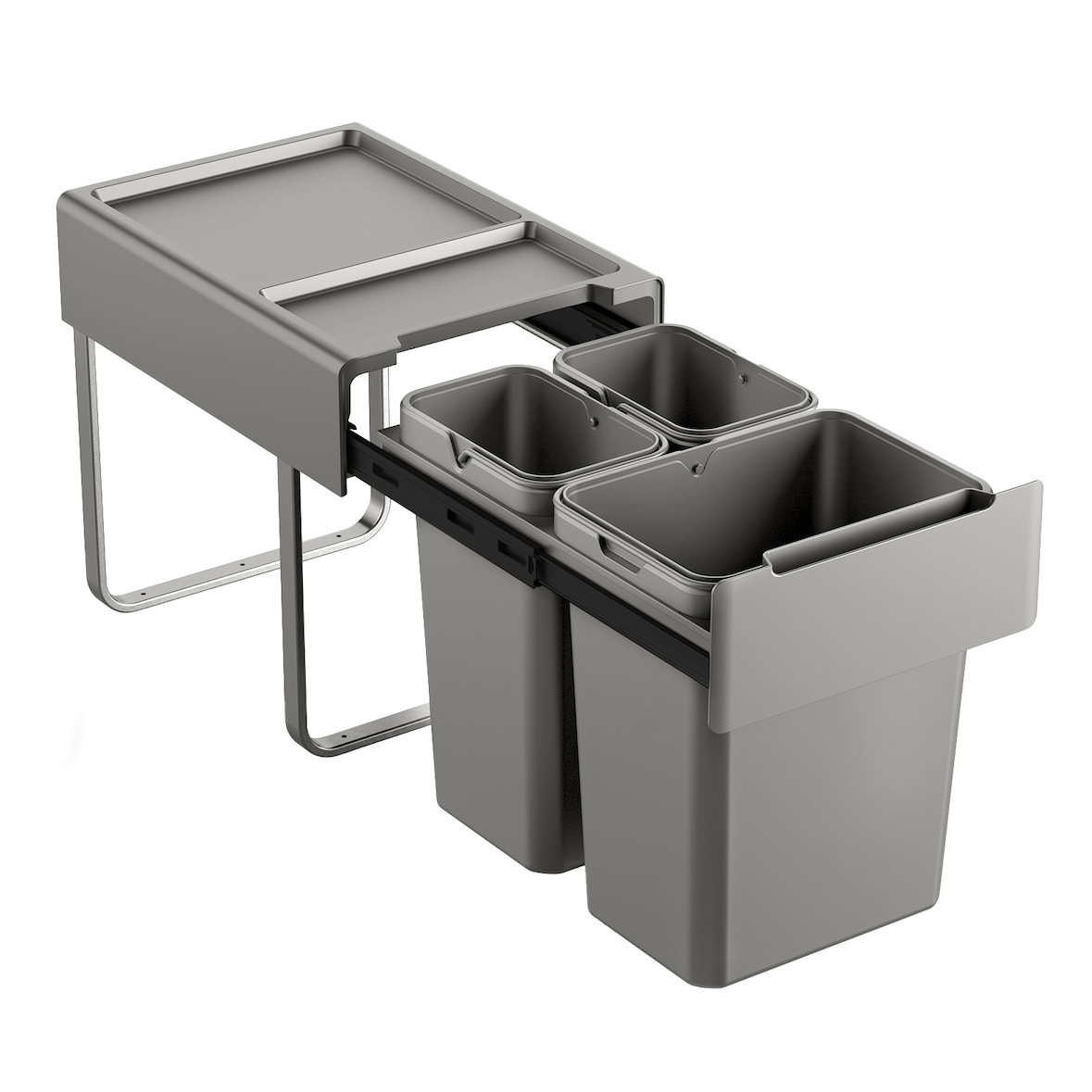 SVITA EMCombo40 inbouw afvalbak 40L (2x10L+20L) 3 compartimenten afvalscheidingssysteem