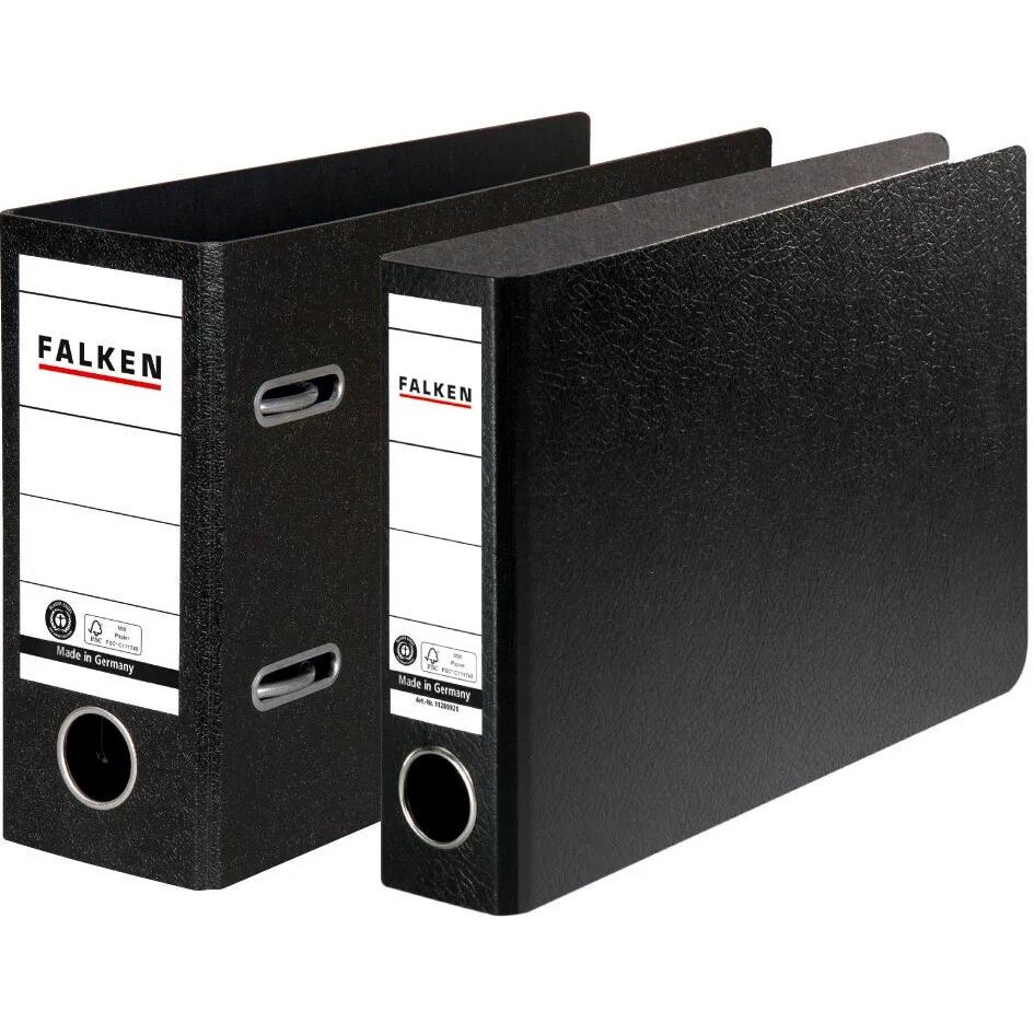 Falken Ordner S80 11285905 DIN A5 quer 80mm Hartpappe schwarz