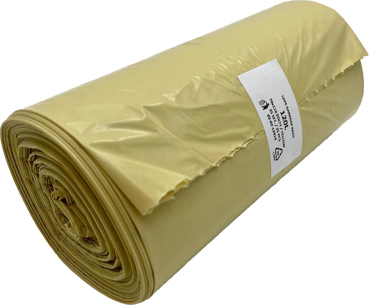25x Müllsäcke 120 Liter 70 x 110 cm LDPE gelb