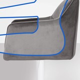 thumbnail of Barhocker SIHAR - Samt Grau 64x45x88 cm Weiß | Barstuhl Höhenverstellbar Mit Lehne Drehbar Tresenhocker Tresenstuhl Kneipenhocker Kneipenstuhl