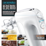 thumbnail of Arendo Elektrischer Handmixer Handrührer - inkl. 2 Quirle und 2 Knethaken aus Edelstahl - Handrührgerät - Hakenentriegelung - Turbotaste