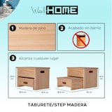 thumbnail of WellHome - Scaletta da banco a 2 gradini rifinita senza vernice 35x25x20 cm