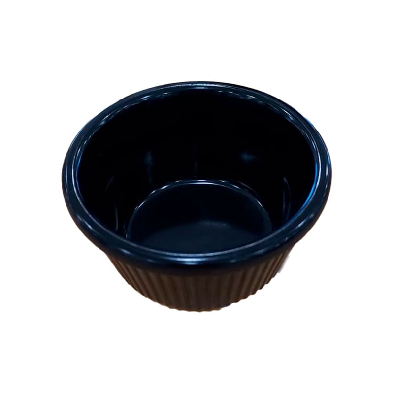 ADRIER - MRF2-BK - Pack de 12 udes/Ramequin salsero acanalado de melamina (60 ml) - 7,4 x 7,4 x 3,8 cm - Negro