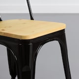 thumbnail of Pack 4 Sillas Industriales Strong con Asiento de Madera Negro 44x43x84 cm Thinia Home