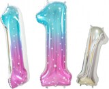 thumbnail of XL Folienballon hellblau pink Zahl 1