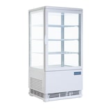 thumbnail of Vitrina refrigerada con 1 puerta, 3 estantes, plástico/cristal, 88,5 x 42,8 x 38,6 cm, refrigeración por aire, 68 L, blanca, Polar G619